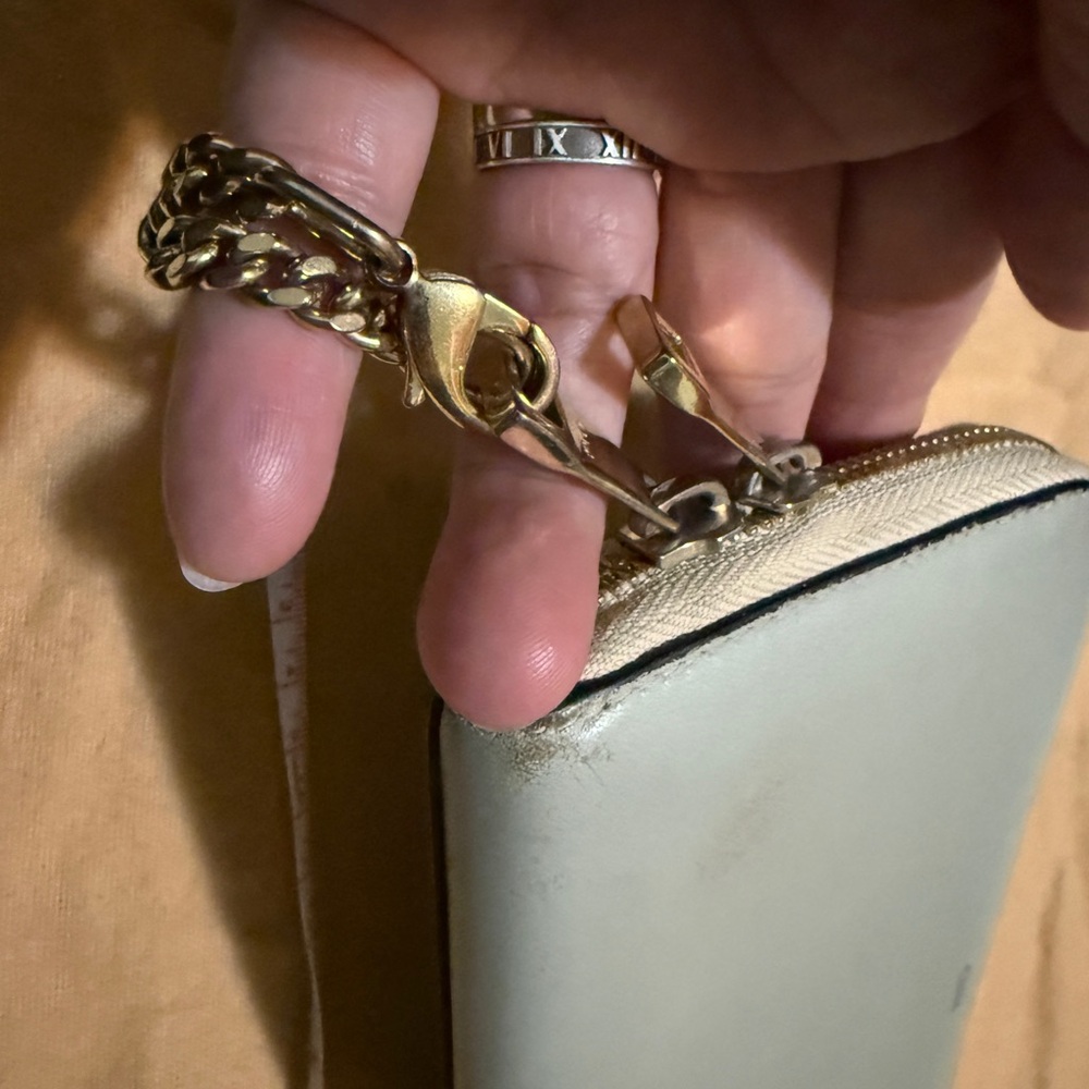 Chloe Light Gray and dark Navy Leather long Wallet - Picture 3 of 13